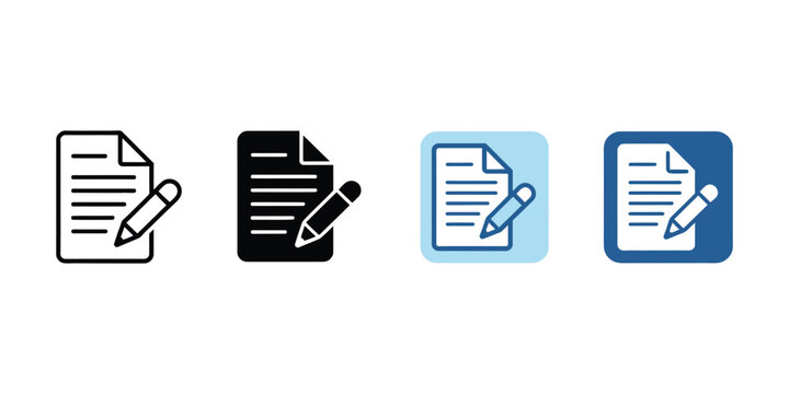 Edit Note Multiple Style Icon Vector Design Representing Note Taking Document Updates and Content Editing Activities