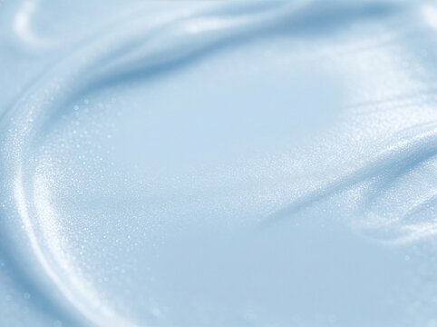 Light Blue Cosmetic Cream Texture with Shimmer Glitter, Pearlized Skincare Gel Smear Macro Background