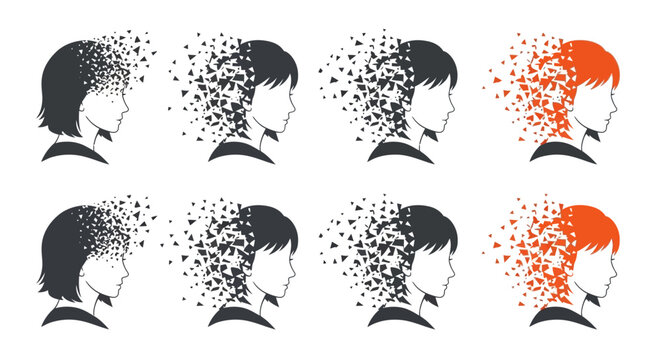 Dissolving Human Head Silhouettes.