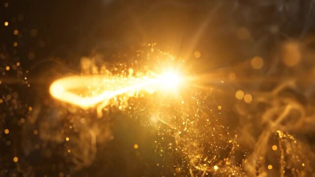 Welding sparks flying through air.