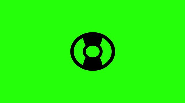 4K layout featuring a classic circular floating swim ring donut lifesaver safety buoy silhouette bouncing cleanly. Dynamic popup transition asset for resort UI.
