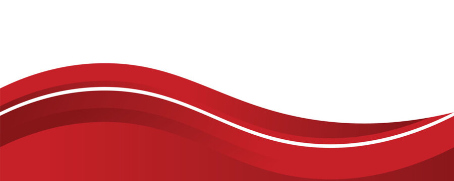 Curved golden yellow wave and a deeper red wavy border, footer vector illustration