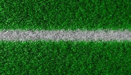 Football Field Turf with White Sideline Marking – Close-Up Grass Texture Background © TF_studios