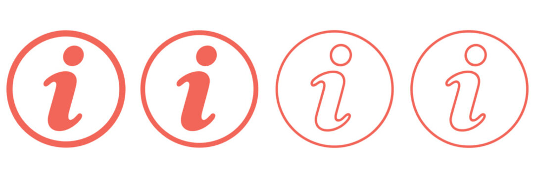 Information Icon Set Info Symbol and Hint Signs Vector Illustration for FAQ Help Button and User Interface Design
