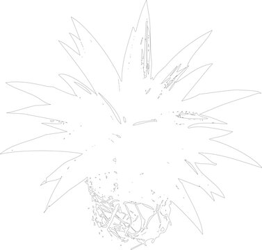 Explosion of sharp jagged lines on a transparent background