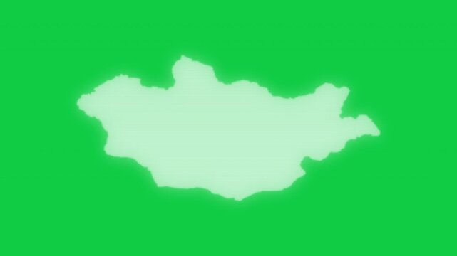Mongolia VHS old screen effect map pop animation green background