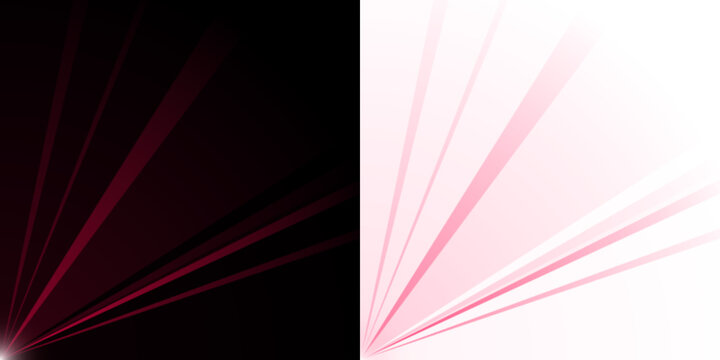 Abstract Split Screen Background with Red Light Rays and Pink Geometric Shape for Modern Graphic Design Projects