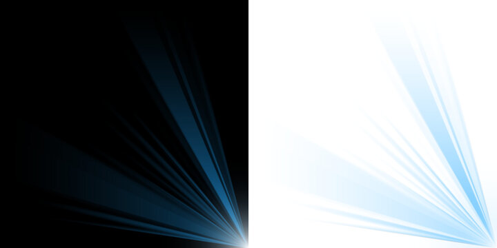Abstract Blue Light Rays and Volumetric Beams Graphic Design Elements for Digital Backgrounds and Visual Effects