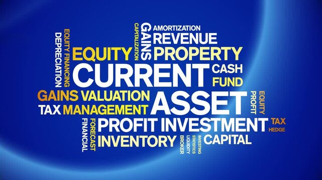 Current Asset animated word cloud-text design animation tag kinetic typography seamless loop.