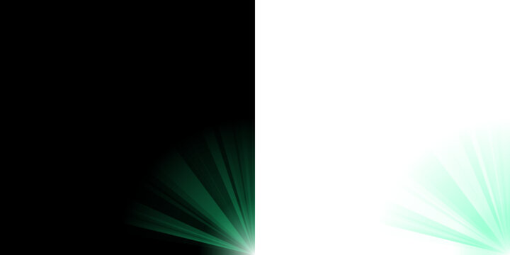 Abstract Green Fan Light Effects and Graphic Shapes for Digital Design and Motion Graphics Backgrounds