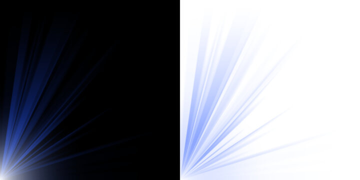 Abstract Blue Light Burst Comparison Split Screen Graphic Design Element for Digital Backgrounds and Visual Effects
