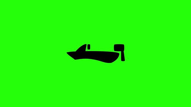 High definition 4K clip of a fast marine motorboat speedboat jet power vessel silhouette bouncing cleanly. Elegant tactical popup icon for water sport web.