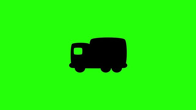 High quality 4K video showing a heavy cargo transport logistic freight truck commercial vehicle silhouette bouncing. Creative asset for global industry.