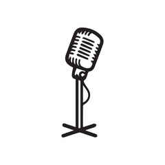 Fototapeta premium Vintage microphone on a stand
