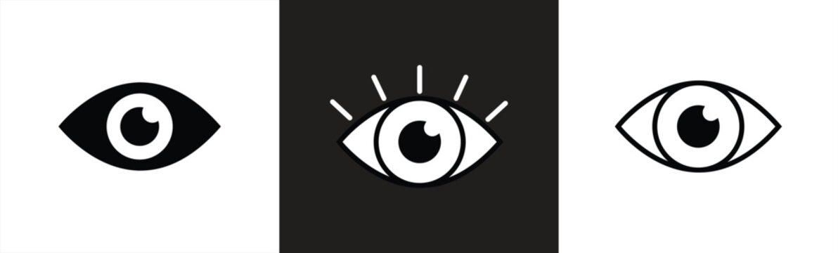 Eye icon set. Symbol of sight, eye, sight, vision icon in flat style. Vector illustration