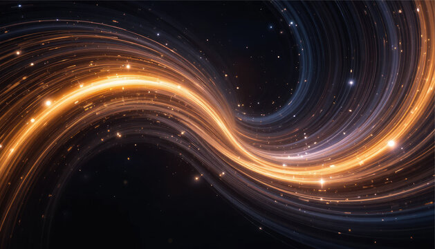 Smooth glowing arcs creating an elegant celestial motion pattern