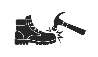 Black boot being hit by a hammer © Tuhfa Designe House