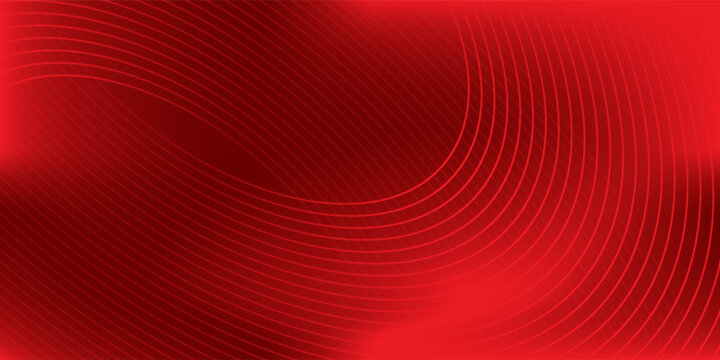 Red abstract background with glowing geometric lines. Modern shiny red gradient dynamic good