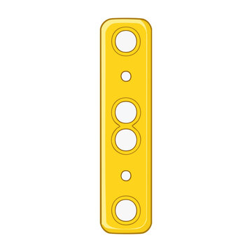 Yellow smartphone camera module icon with multiple lenses