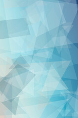 Fototapeta premium Abstract geometric low-poly pattern in soothing blues and whites, with soft depth and lots of empty space for text, ideal for modern website and flyers.