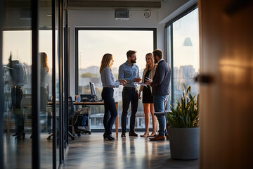 Fototapeta premium Multiethnic business people working together in the office