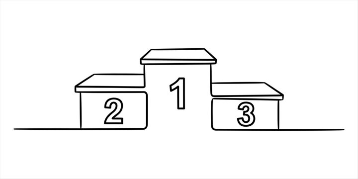 Winner podium with numbers 1 2 3