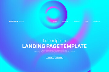 Obraz premium PrintAbstract modern technology Landing page template, flowing line digital technology, smooth particle wave, big data techno design concept background wallpaper, Annual reports, flyer, poster, cover.