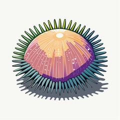 Fototapeta premium Stylized Illustration of a Sea Urchin