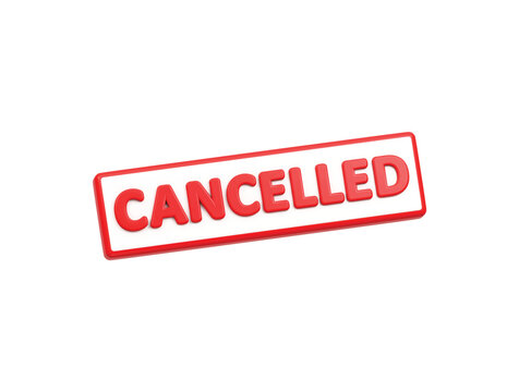 cancelled stamp icon 3d render illustration isolated