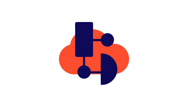Geometric cloud icon, abstract shapes, modern symbol, vector graphic