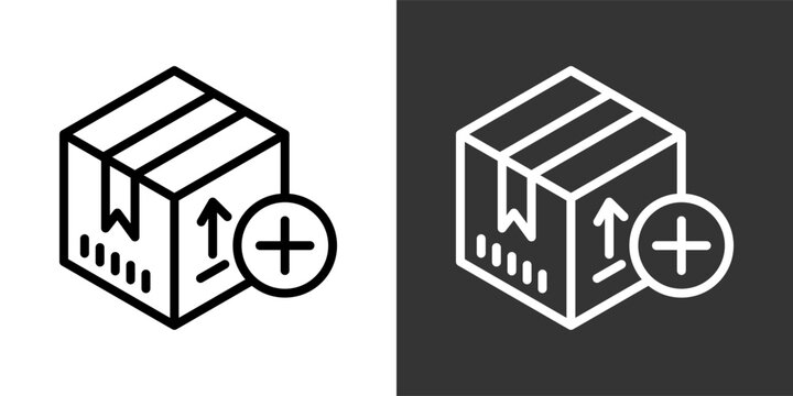 Add Black And White Icon Set Collection Pack Vector Illustration