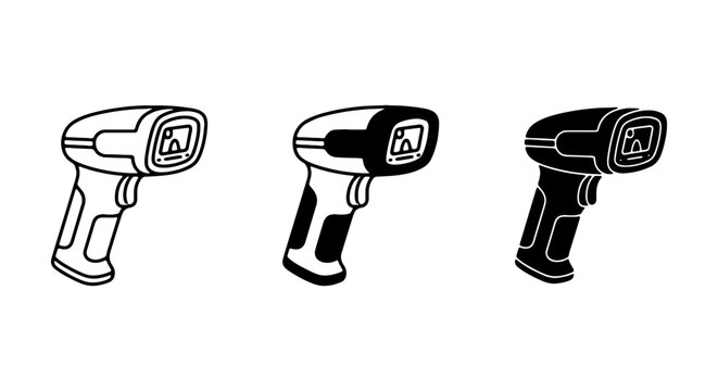 Barcode Scanner Icons, Retail POS Technology, Digital Commerce Equipment, Product Scanning Tools