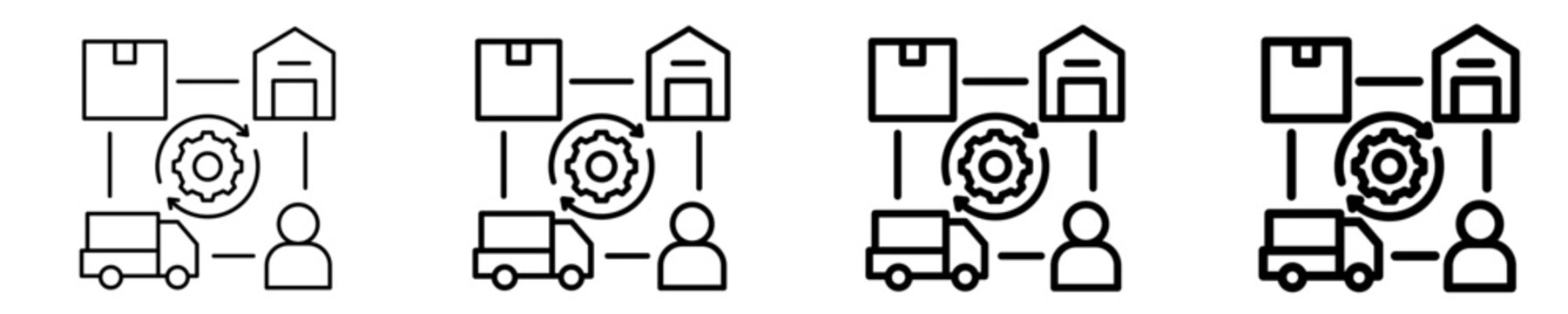Supply Chain Management Icon Set Different Style Collection