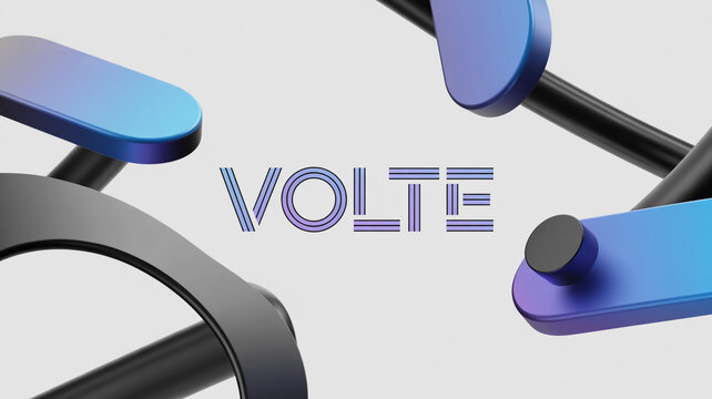 Volte with abstract futuristic geometric shapes and gradient colors