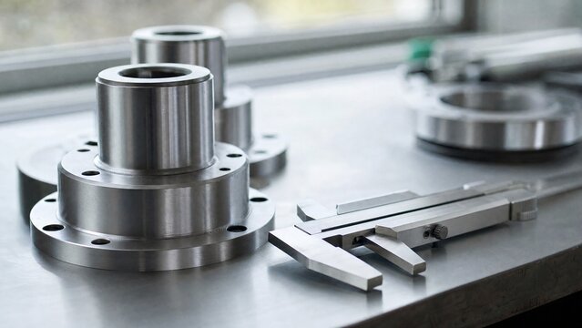 Industrial Quality Control Metal Parts Wide Commercial Photo