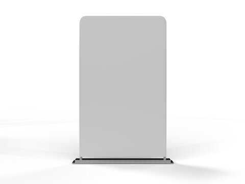 Blank freestanding signboard mockup rounded corner display panels on background. Professional advertising template for branding, retail promotions, exhibitions, wayfinding, and marketing presentations