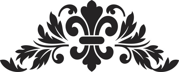 Fleur de lis vector ornament, vintage royal flourish header for luxury wedding invitation border design © Sanjina