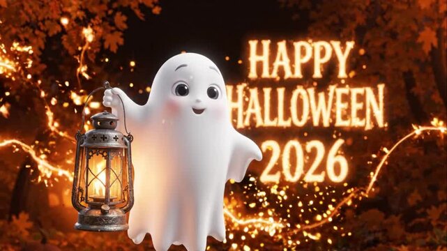 Happy Halloween 2026 Ghost Lantern.
