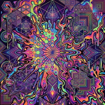 Colorful abstract fractal geometric art design