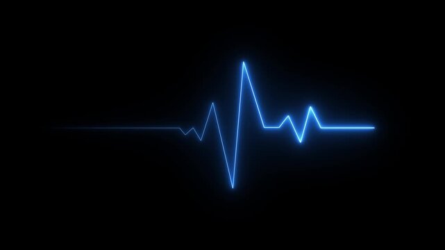 Heartbeat pulse rate line animation. EKG Pulse Wave motion. Emergency EKG monitoring video.  hospital heart monitor. heartbeat ekg pulse line 4k.