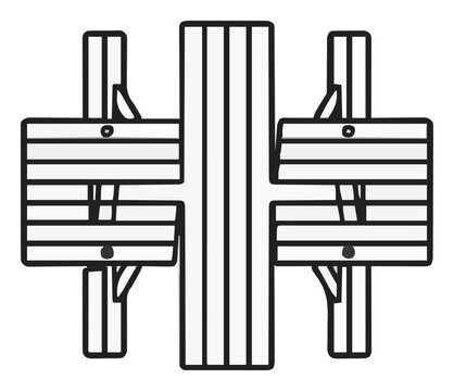 Minimalist picnic table top down view vector illustr.... Generative AI