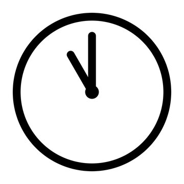 11時を示す時計の線画アイコン
