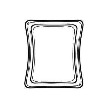 Simple black line art rectangle shape.