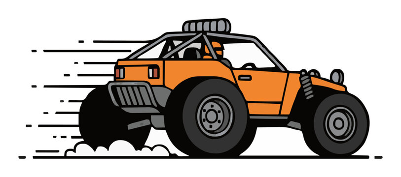 Mad Max buggy offroad vehicle isolated on white. Generative AI