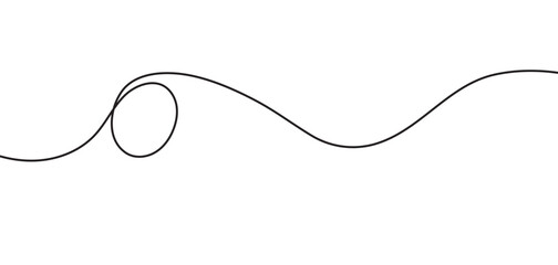 Obraz premium Continuous single line drawing of wavy abstract wave and loop minimalist vector illustration