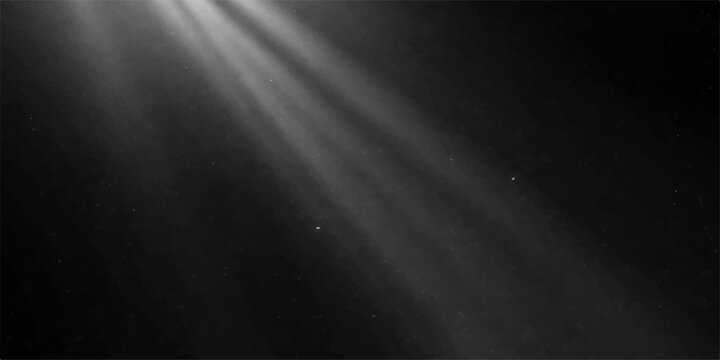 Mysterious volumetric light rays pierce the darkness, creating a dramatic and atmospheric spotlight effect, hinting at hidden depths and unseen energies.
