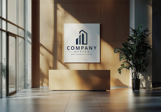 Company Logo Poster Mockup Template