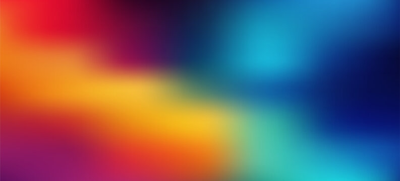 A dynamic abstract background featuring a smooth transition of colors from fiery red and orange to deep blue and teal overlaid with a fine grain