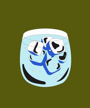 A glass of water with ice cubes in it is truly refreshing