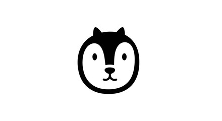 Simple Cartoon Husky Face Illustration. © wyat